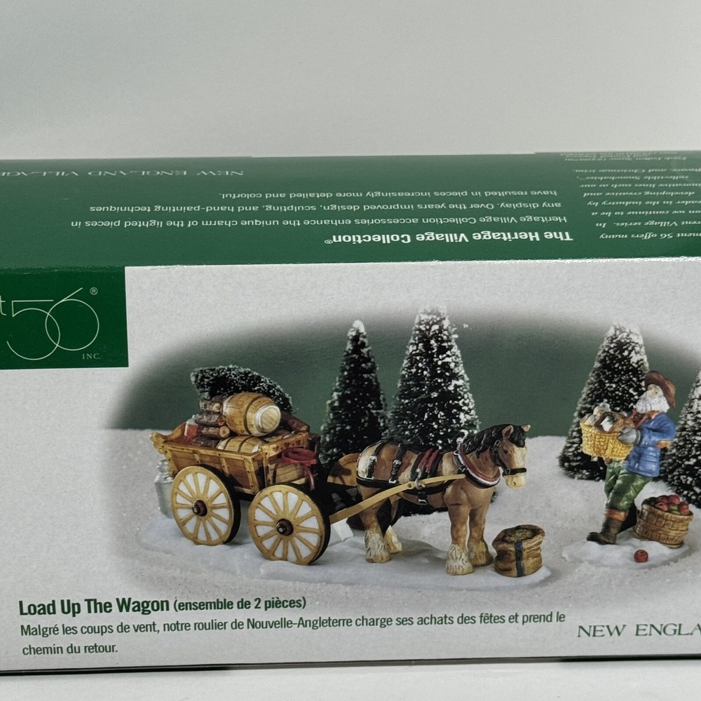 Dept 56 "Load Up The Wagon" Set of 2 - New England Village Series- #56630 w/box - Picture 16 of 16